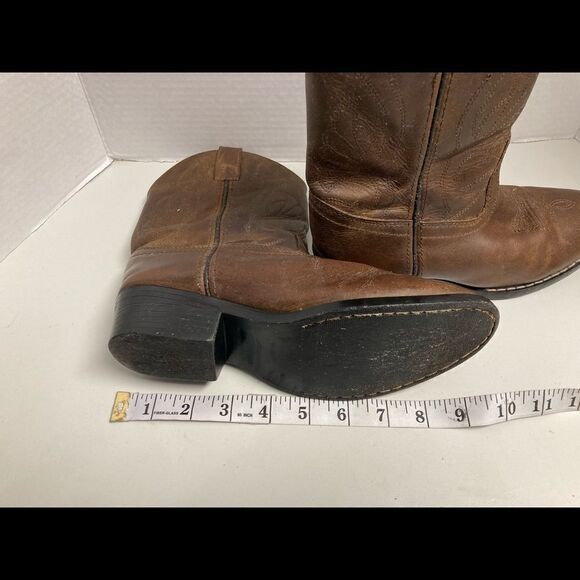 MASTERSON’S BOOT CO. Youth‎ Cowboy Boots,Size 2.5 D, Brown, Leather Upper,Unisex - Picture 8 of 13